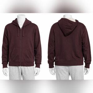 Amazon Essentials Men's Dark Burgundy Zip-Up Sweater